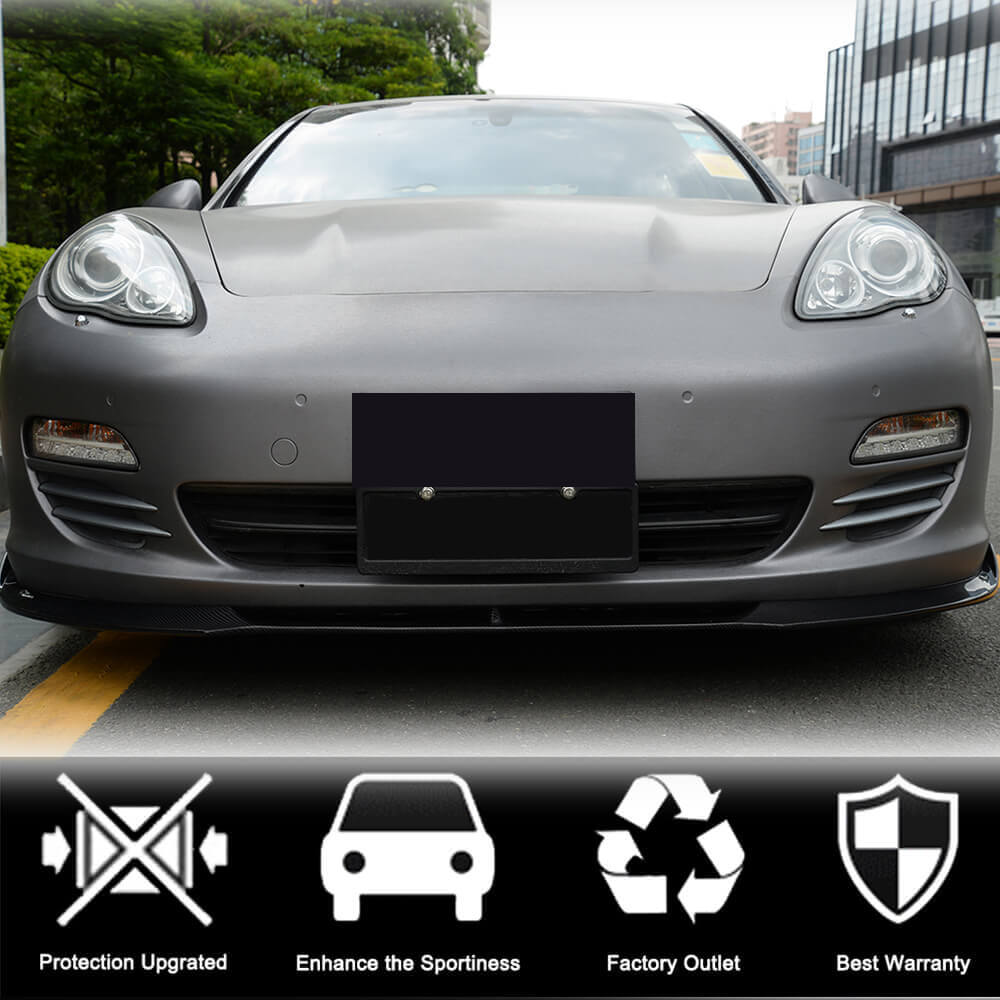 Front Bumper Lip Spoiler (for Base 2009-2013, Carbon) for Porsche Panamera 2009-2016 - image 2