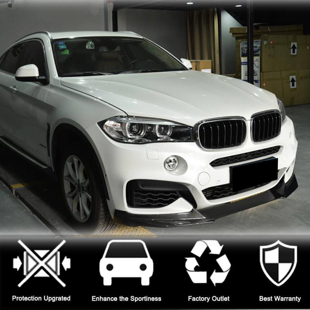 Front Bumper Lip (for M-Sport, Carbon) for BMW X6 F-16 2014-2019 - image 2