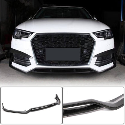Front bumper lip spoiler Lip V2 (for S-Line Sedan 2015-2019, Carbon) for Audi A4 B9 2015-2024 - image 2