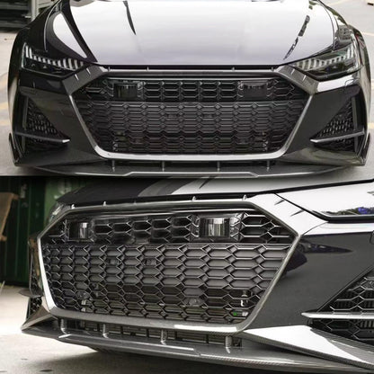 Front Grille Dry Carbon Fiber for Audi A6 C8 2018- - image 2