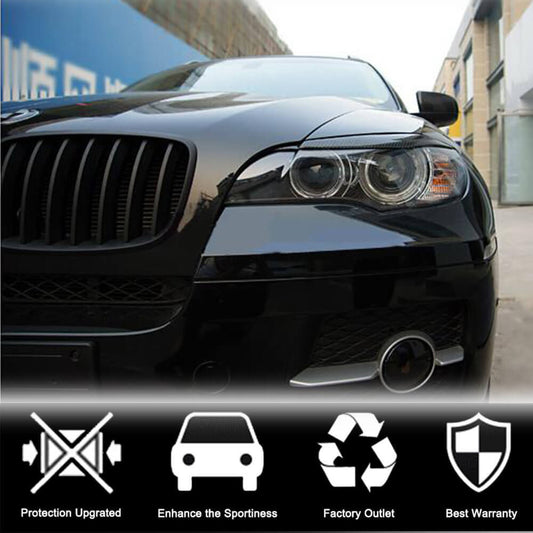 Headlight Eyebrows Lamp Eyelids Carbon Fiber for BMW X6 E-71 2008-2014 - image 2