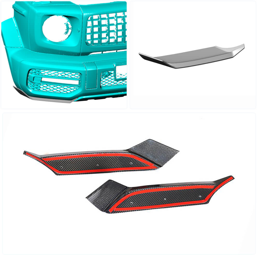 Front Bumper Flap Covers for G63 AMG 2019-2021 Carbon for Mercedes G сlass W463 2018-2024 - image 2