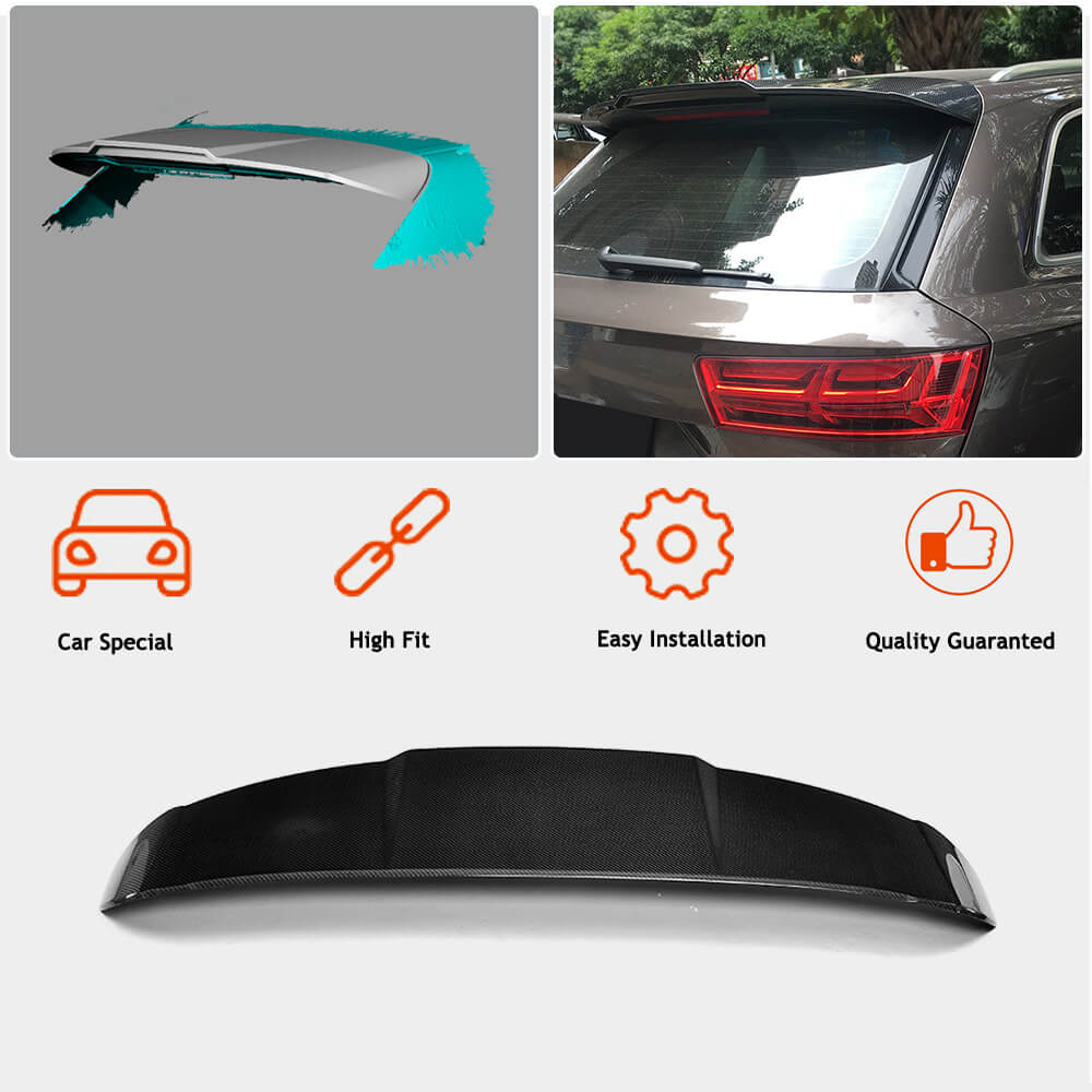 Rear Roof Spoiler Carbon Fiber for Audi Q7 2015- - image 2