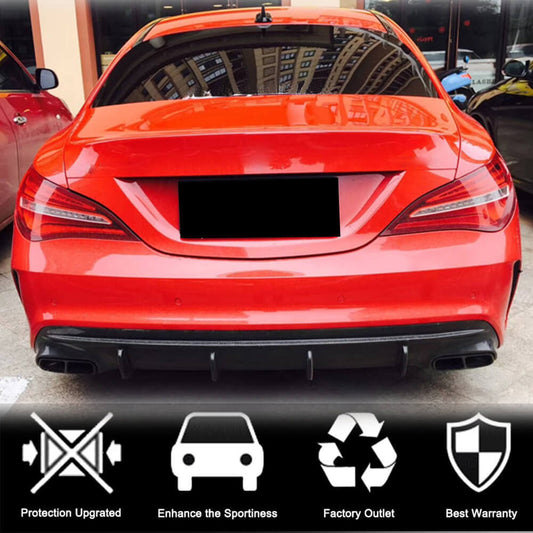 Rear bumper diffuser (for AMG-Line / CLA45 AMG 2017-2019, Carbon) for Mercedes CLA C117 2013-2019 - image 2