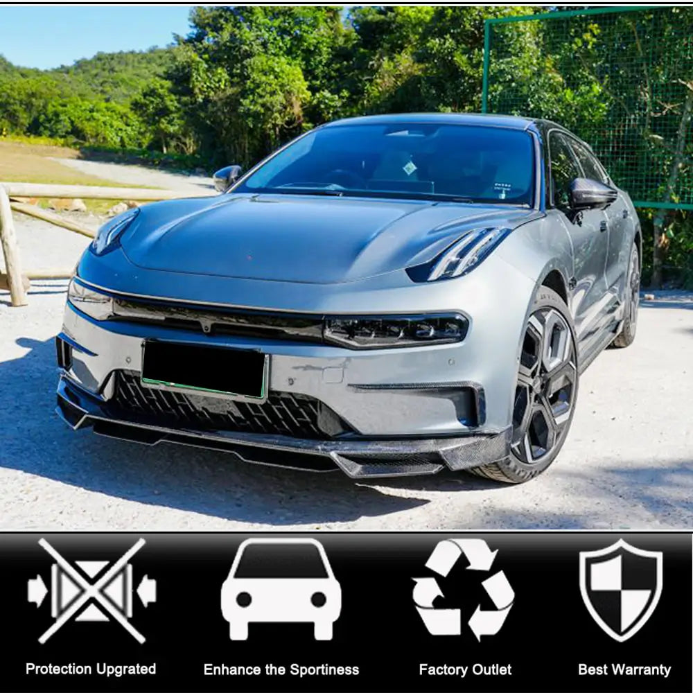 Lip front bumper cover (2021-2024, Carbon) for Zeekr 001 - image 2