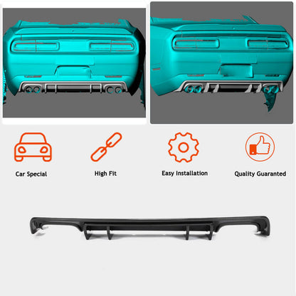 Rear Bumper Diffuser (2015-2023, Carbon) for Dodge Challenger 2008-2023 - image 2