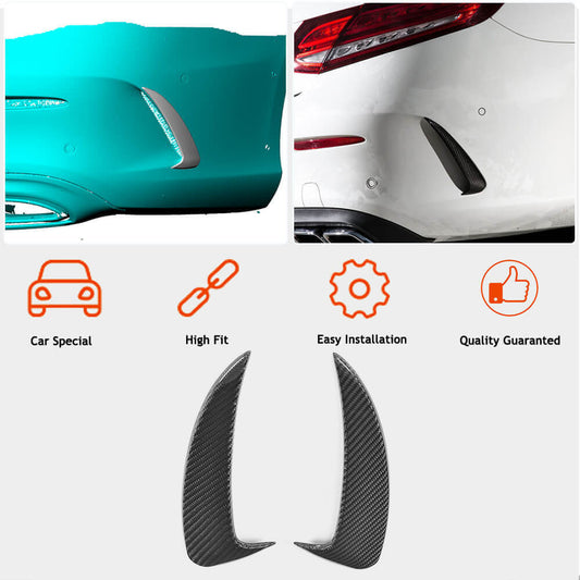 Rear bumper protectors V1 (for coupe/convertible Base/AMG-Line/C43 AMG 2015-2019, Carbon) for Mercedes C-class W205 2014-2021 - image 2