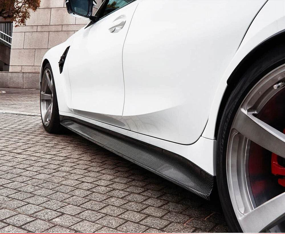 Side Skirt Extensions V5 (for G80, Carbon) for BMW 3 Series G20/G21 2018- - image 2