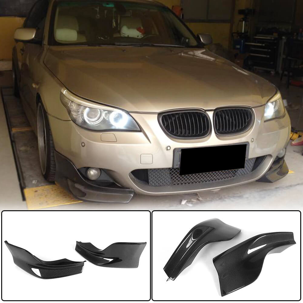 Front Bumper Flap Extensions (for M-Sport, Carbon) for BMW 5 Series E60/E61 2003-2010 - image 2