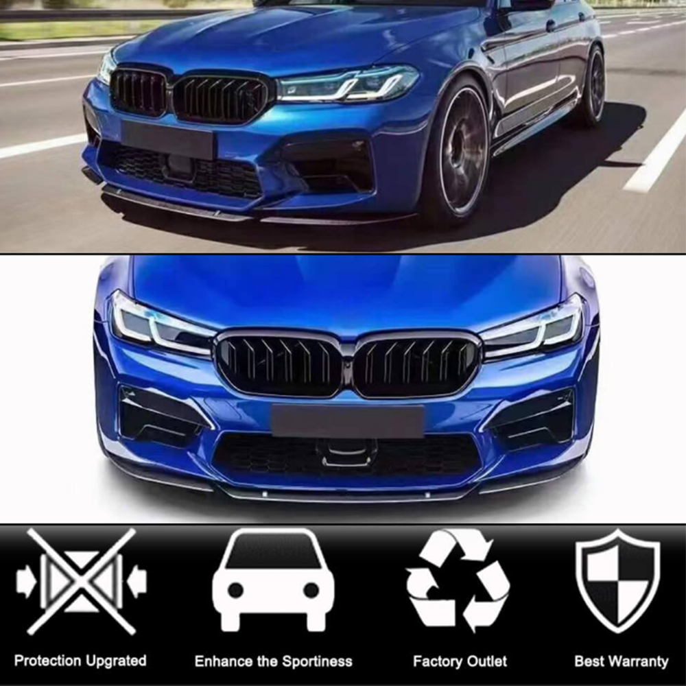 Front Bumper Lip Dry Carbon Fiber 3pcs V4 (for M5 2020+) for BMW 5 Series G30/31 2017-2023 - image 2