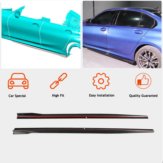 Side Skirt Extensions V2 (for G20, Carbon) for BMW 3 Series G20/21 2018- - image 2