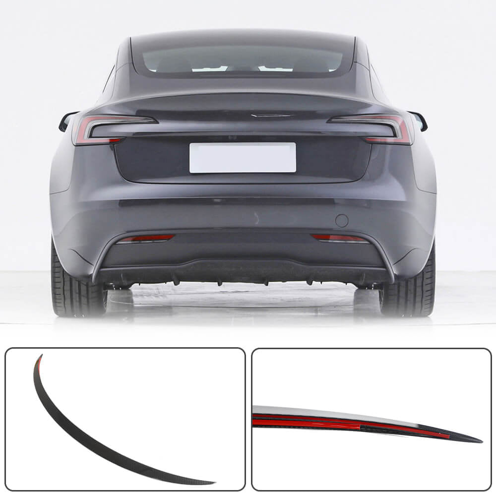 Rear Trunk Spoiler Dry Carbon Fiber V2 (2023-2025) for Tesla Model 3 - image 2