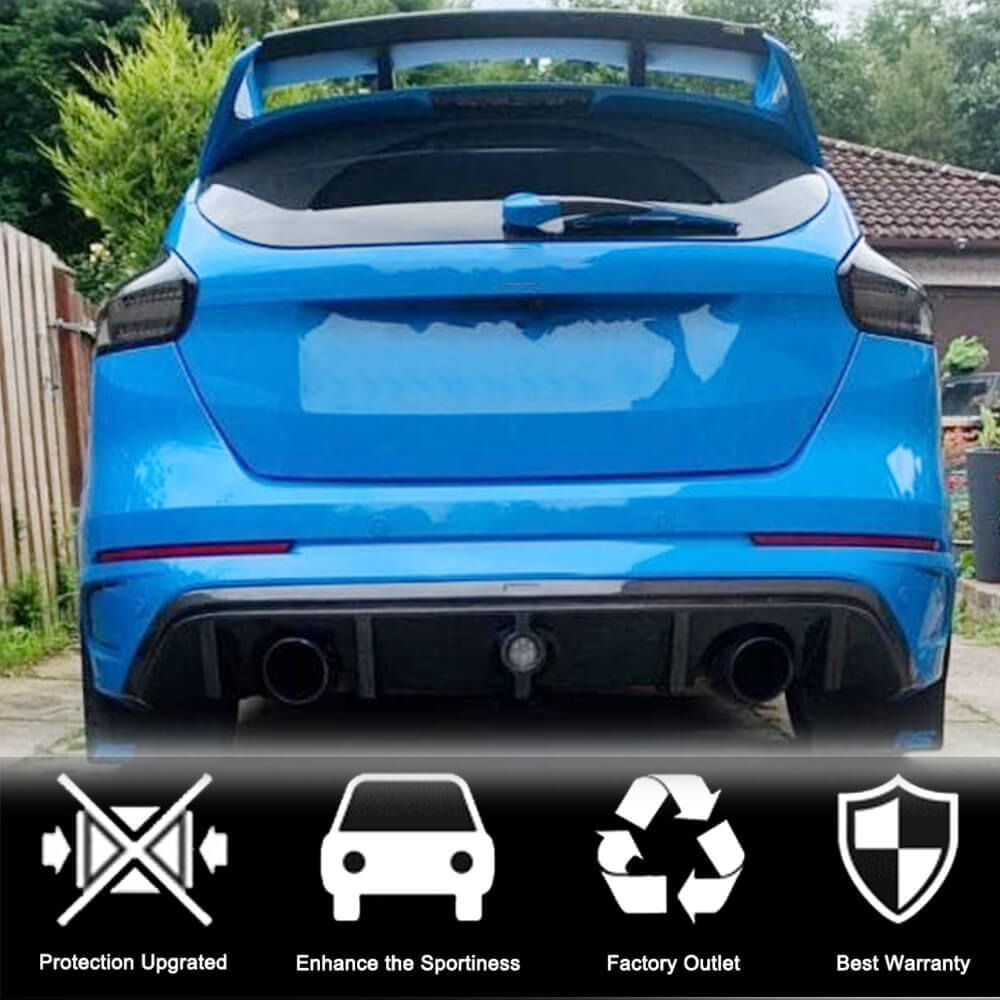 Rear bumper diffuser (for RS 2015-2017, Carbon) for Ford Focus III 2011-2017 - image 2