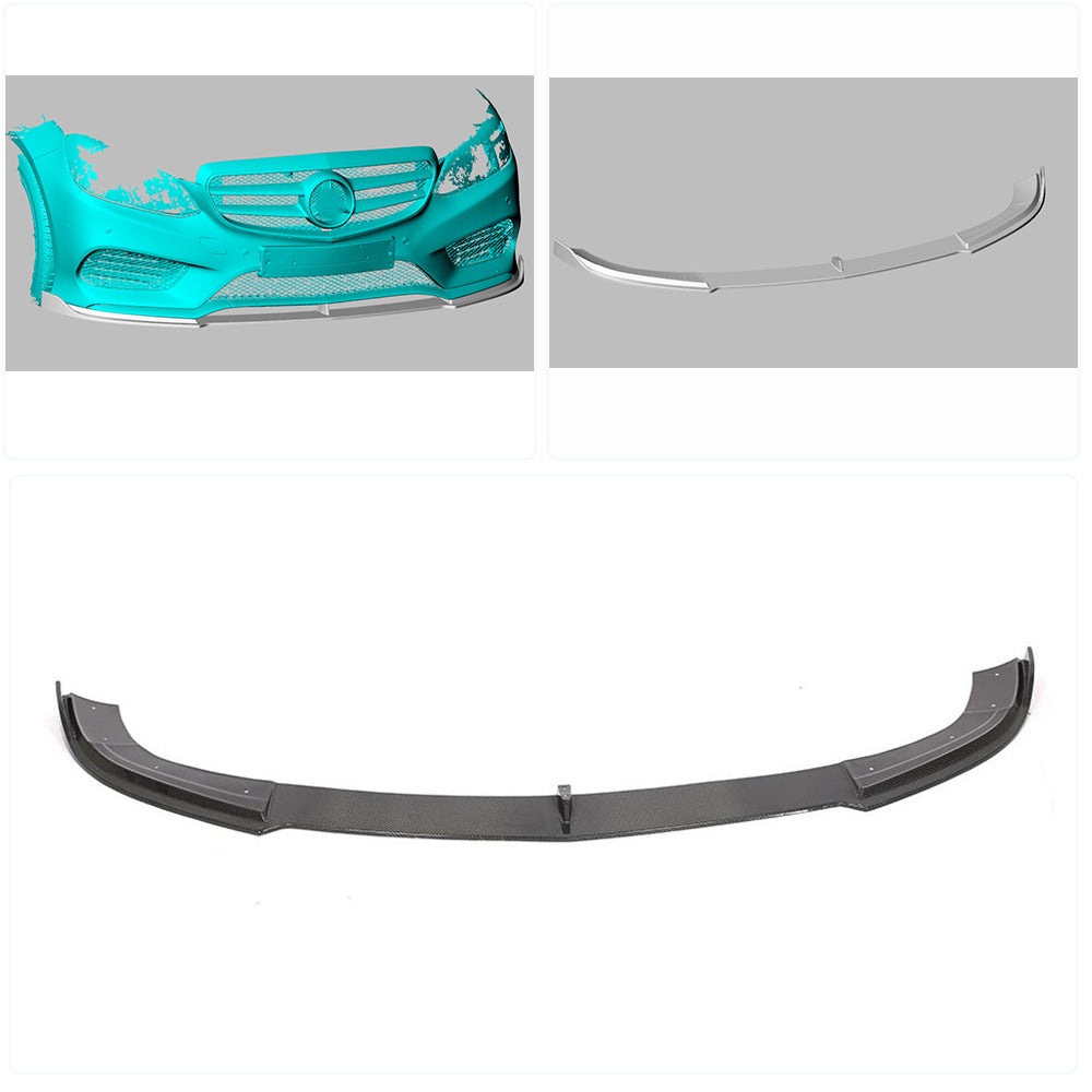 Front Bumper Lip V2 for AMG-Line 2013-2016 Carbon for Mercedes E-сlass W212 2009-2016 - image 2