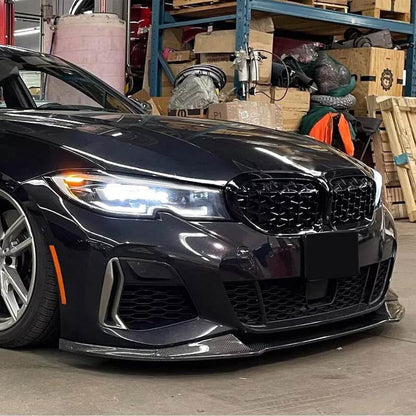 Front Bumper Lip V5 (for M-Sport 2018-2022, Carbon) for BMW 3 Series G20/21 2018- - image 2