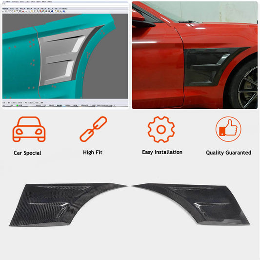 Front fender trims (Carbon) for Ford Mustang 2015-2023 - image 2