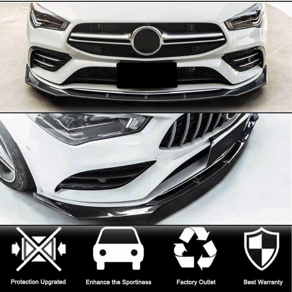 Front Bumper Lip Spoiler (for SD 2019-2022, Carbon) for Mercedes CLA C118 2019- - image 2
