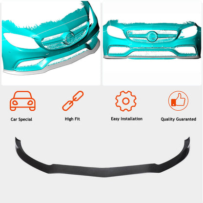 Lip V3 front bumper cover (for coupe/cabriolet C63 AMG 2015-2019, Carbon) for Mercedes C-class W205 2014-2021 - image 2
