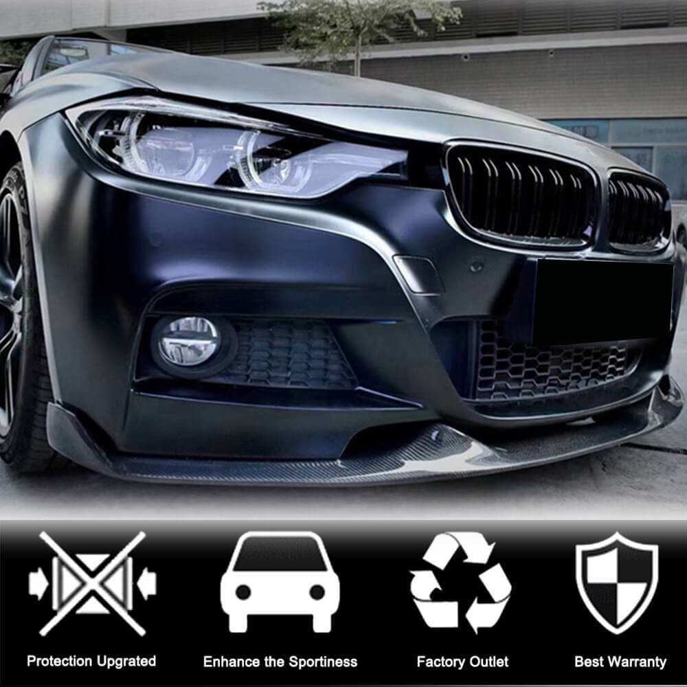Front Bumper Lip Carbon Fiber V1 (M-Sport) for BMW 3 series F-30/31/34 2012-2019 - image 2