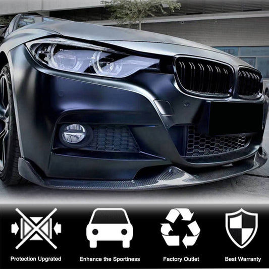 Front Bumper Lip Carbon Fiber V1 (M-Sport) for BMW 3 series F-30/31/34 2012-2019 - image 2