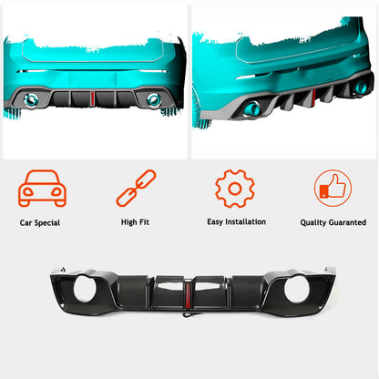 Rear bumper diffuser (for GTI HB, Dry carbon) for Volkswagen Golf 8 - image 2