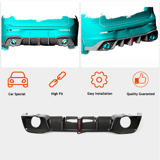 Rear bumper diffuser (for GTI HB, Dry carbon) for Volkswagen Golf 8 - image 2