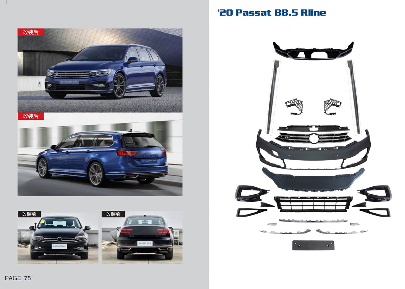 R-Line Body Kit Set (For 2020+) for Volkswagen Passat B8 2015-2023 - image 1