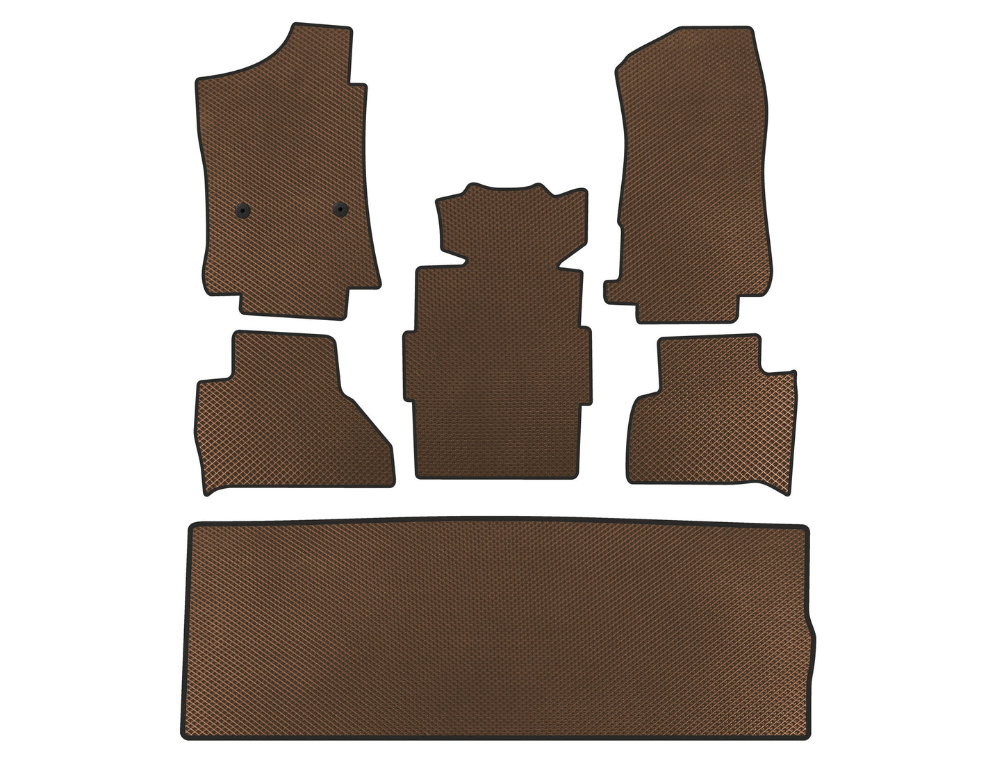 EVA Floor Mats (3 Rows, Brown) for Cadillac Escalade 2014-2020 - image 1