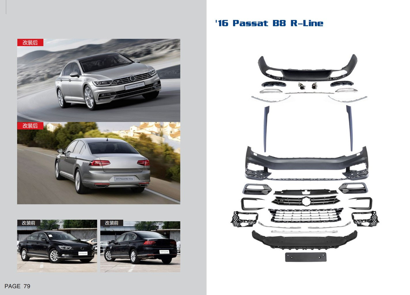 R-Line Full Body Kit (For 2015-2020) for Volkswagen Passat B8 2015-2023 - image 1