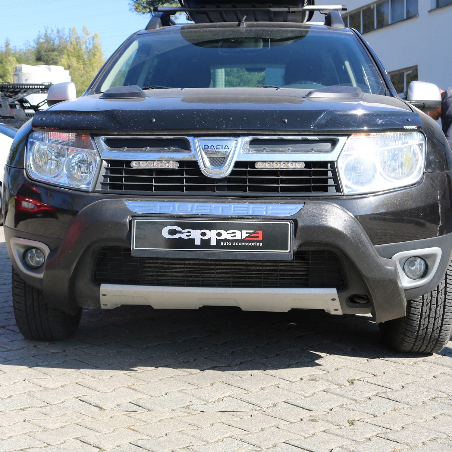 Front bumper lip (ABS, gray) for Renault Duster 2008-2017 - image 1