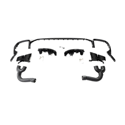 Rear bumper diffuser with nozzles (Black) for Audi Q8 2018- - image 3