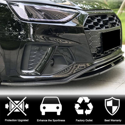 Front bumper lip Lip V2 (for S-Line Sedan 2019-2024, Carbon) for Audi A4 B9 2015-2024 - image 3
