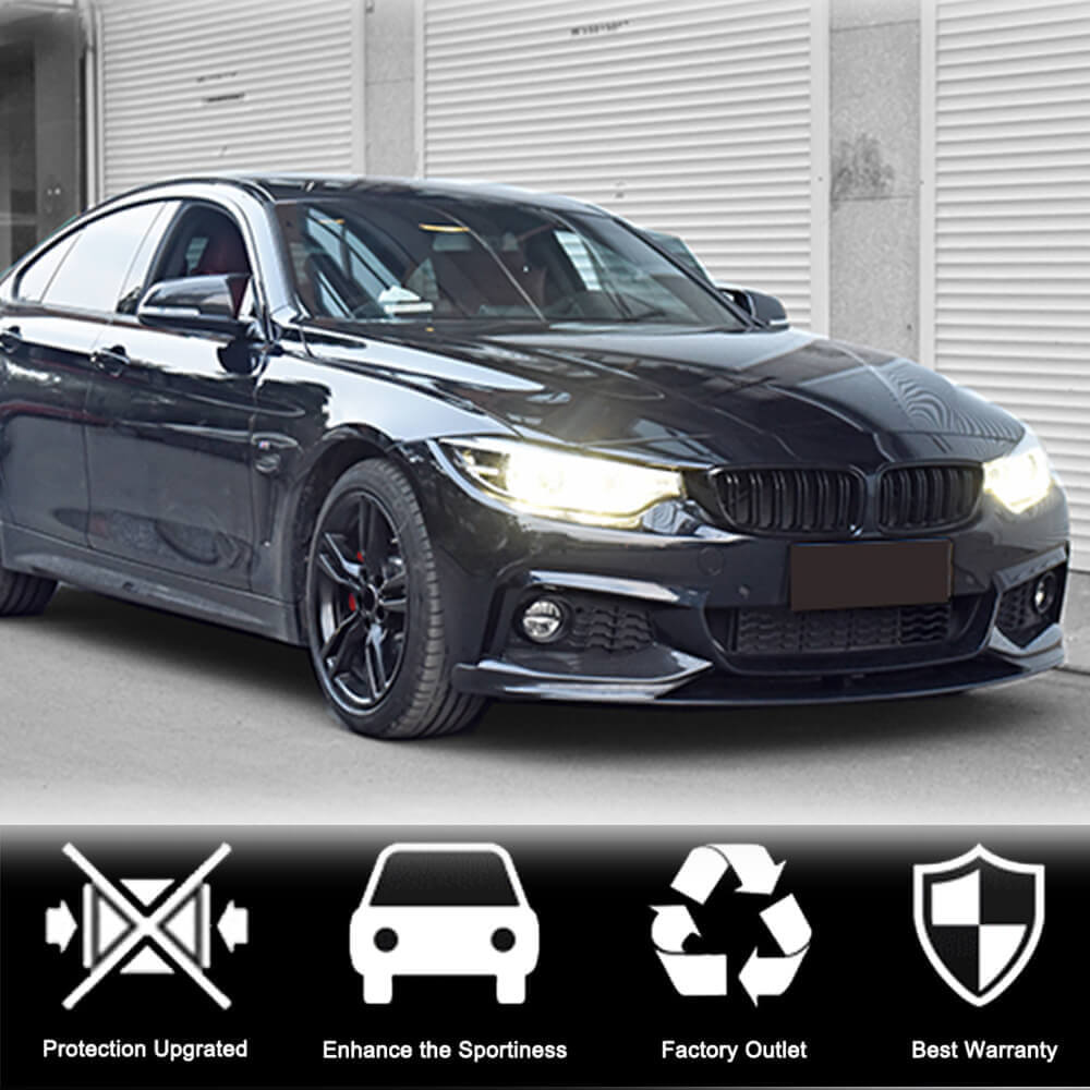 Front Bumper Lip Carbon Fiber V4 (M-Sport) for BMW 4 series F-32 2012-2020 - image 3