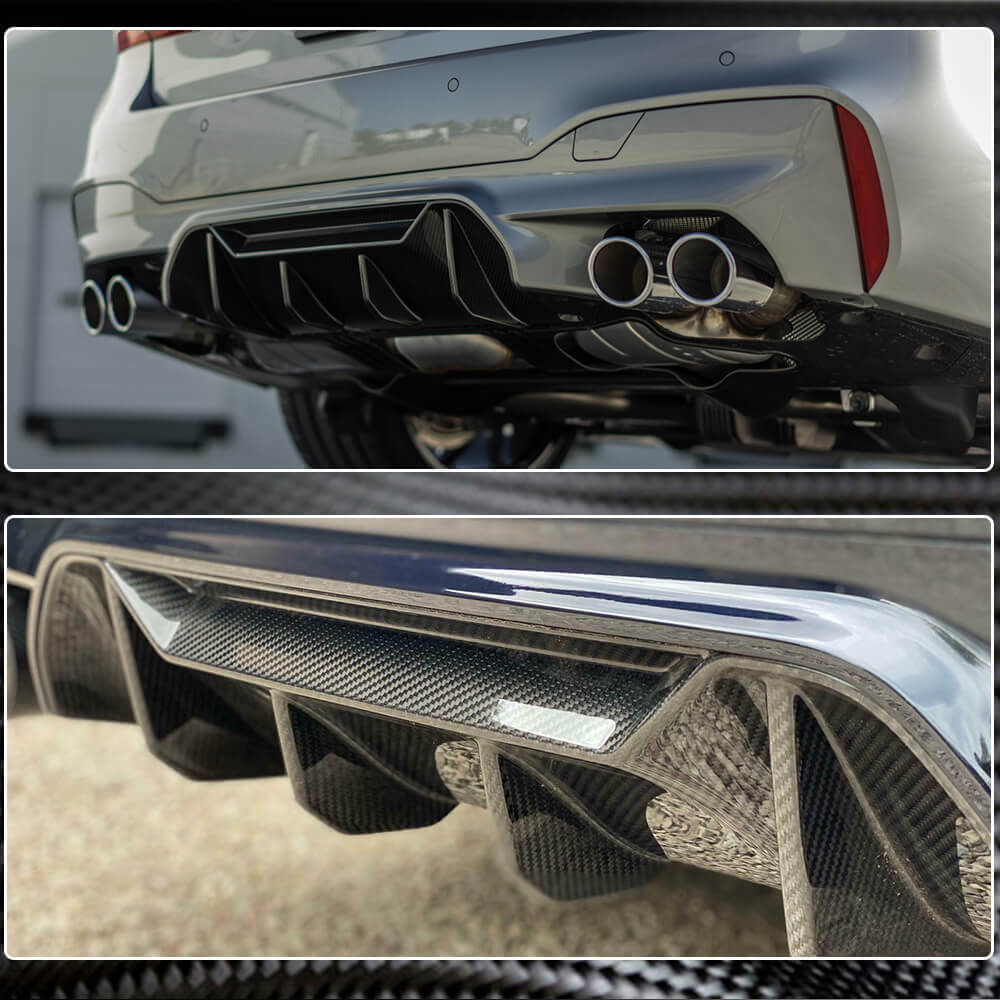 Rear Bumper Diffuser Carbon Fiber V1 (2017-2020, F90) for BMW 5 Series G30/31 2017-2023 - image 3
