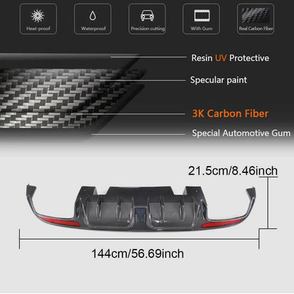 Rear Bumper Diffuser V2 for SD C43/C63 AMG 2015-2019 Carbon for Mercedes C-сlass W205 2014-2021 - image 3