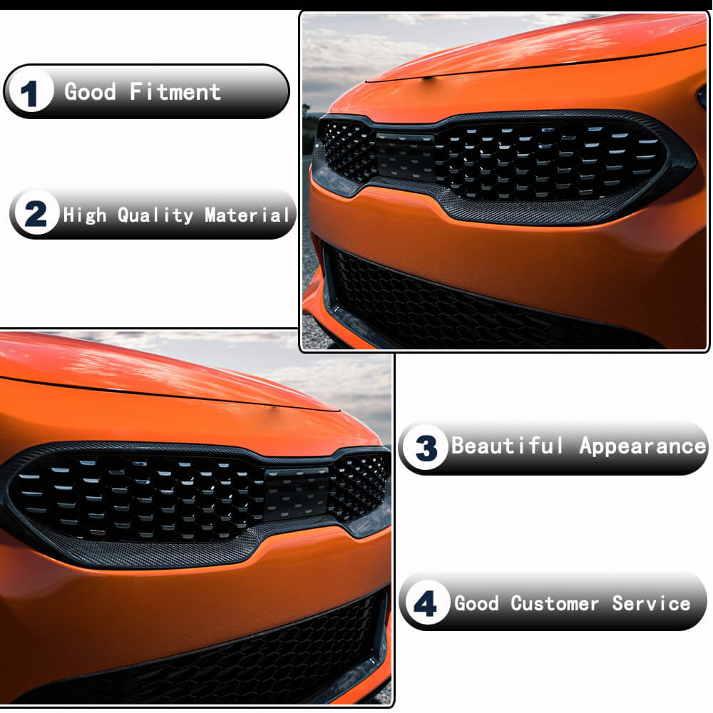 Front Grille Surround (Carbon) for Kia Stinger 2017-2023 - image 3