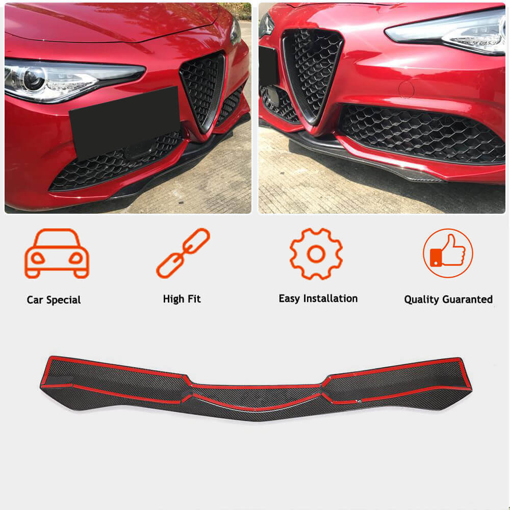 Front Bumper Lip Spoiler (for Sport, Carbon) for Alfa Romeo Giulia 2016-2022 - image 3