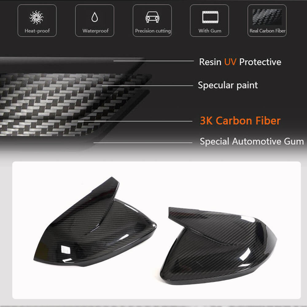 Mirror covers (2018-2023, Carbon, Without Lane Change Assist) for Audi Q8 2018- - image 3