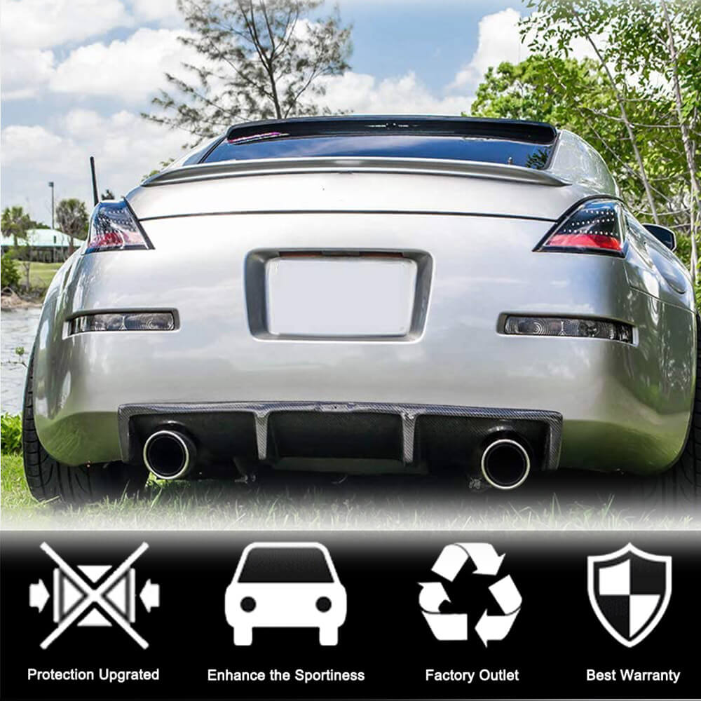 Rear Bumper Diffuser (2003-2009, Carbon) for Nissan 350Z 2002-2009 - image 3
