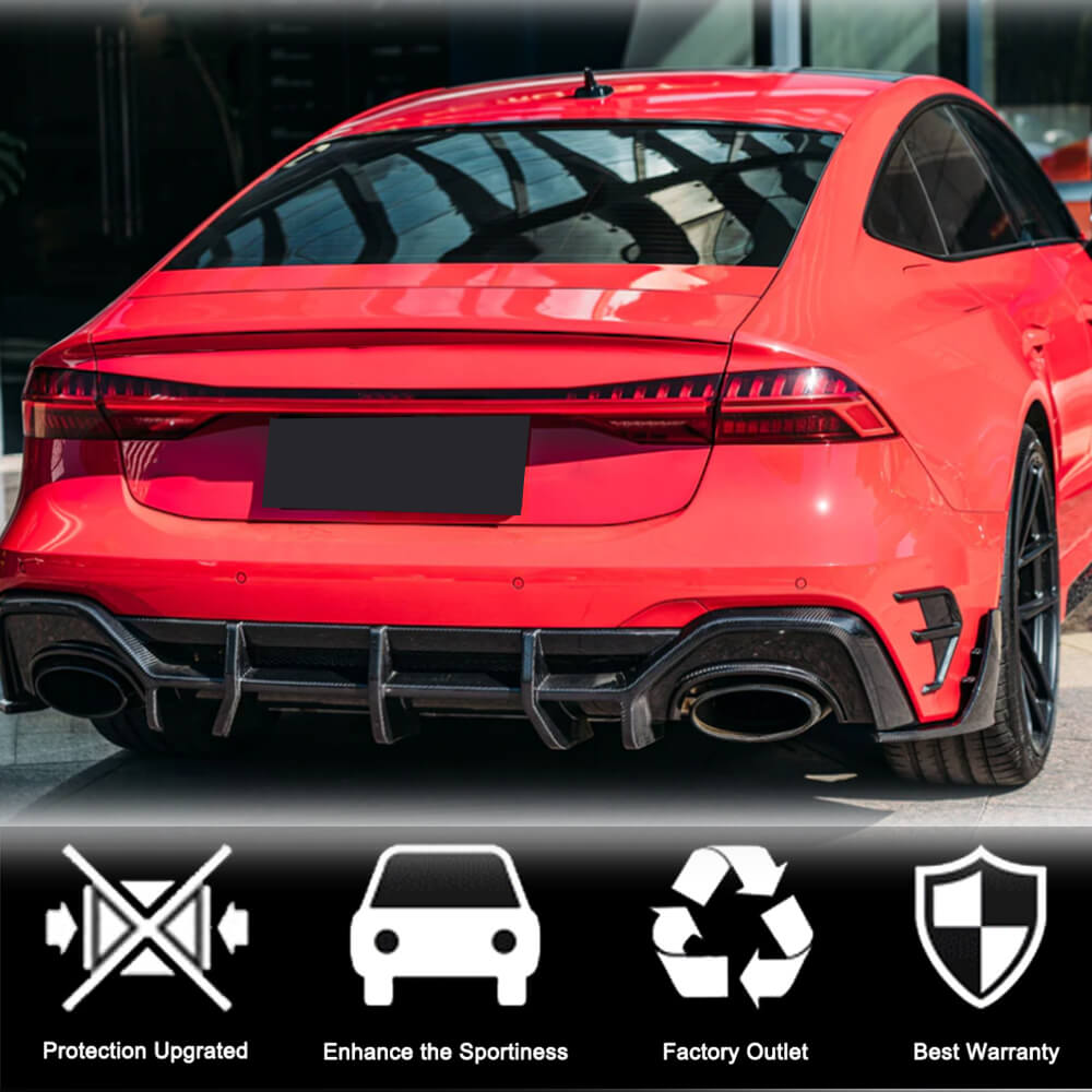 Rear bumper vent covers (for RS7 2018-2022, Dry Carbon) for Audi A7 2018- - image 3
