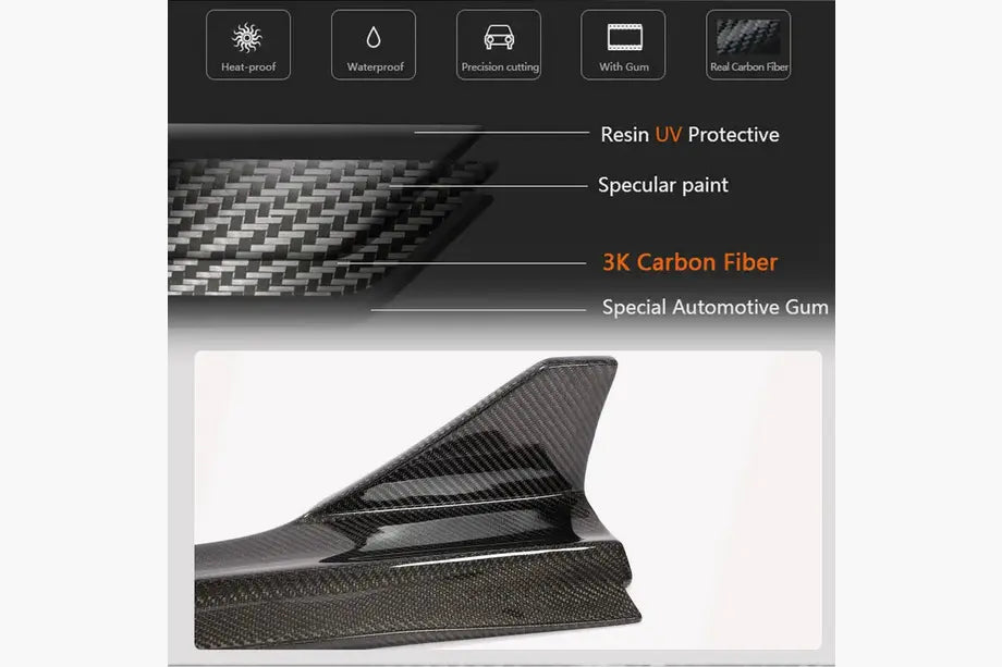 Side Skirt Extensions (for S-Line SD 2019-2024, Carbon) for Audi A4 B9 2015-2024 - image 3