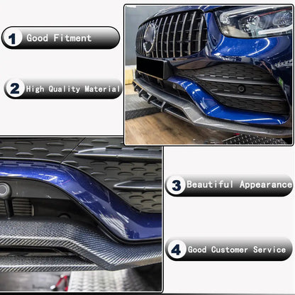 Front Bumper Lip for AMG-Line 2020+, Carbon for Mercedes GLC X253 2015-2022 - image 3