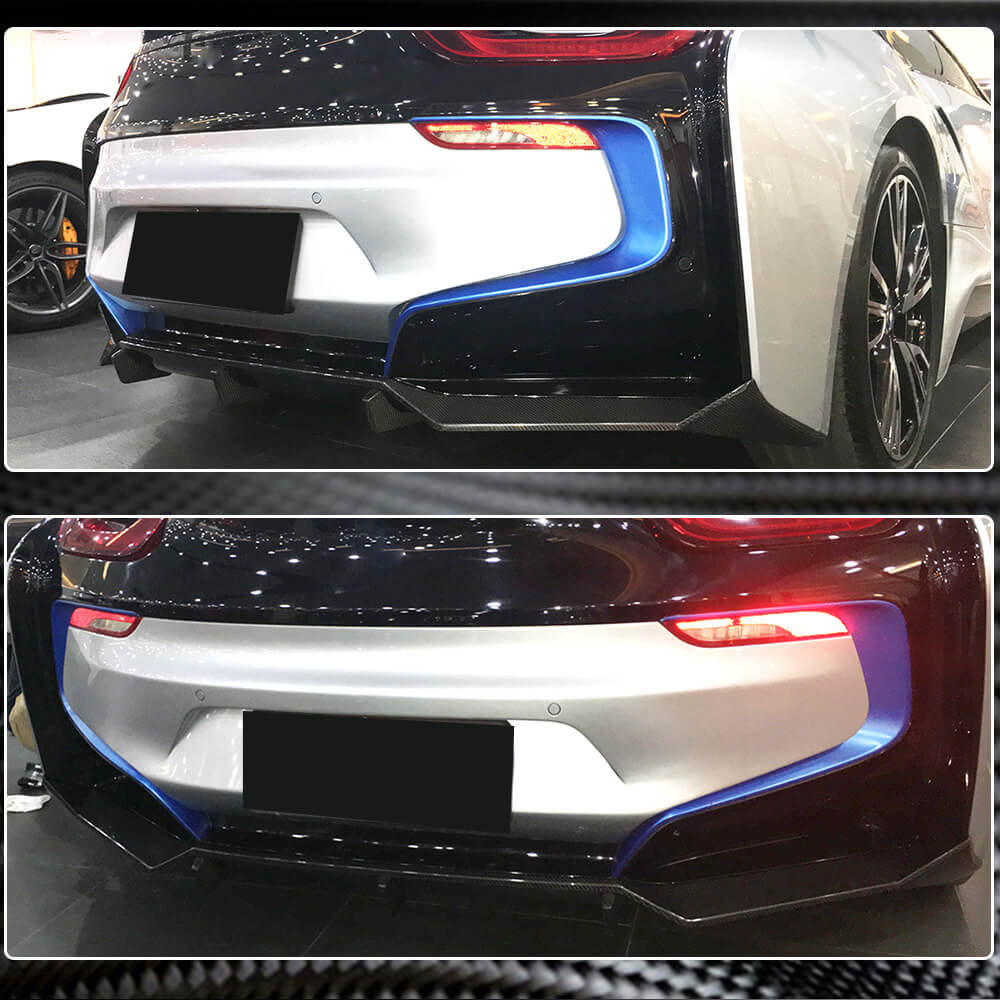 Rear Bumper Diffuser Dry Carbon Fiber for BMW I8 2014-2020 - image 3