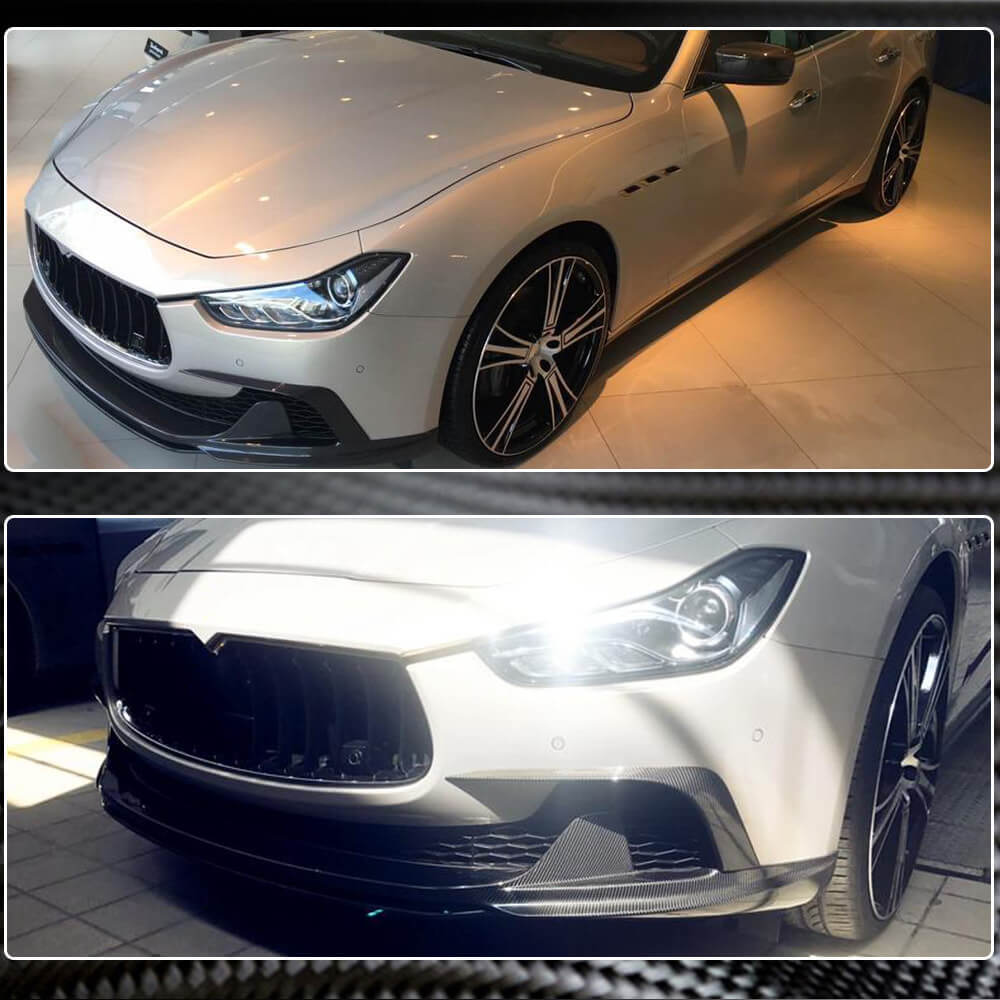 Carbon Front Bumper Covers (for Base/S/S Q4 2013-2017) for Maserati Ghibli 2013-2023 - image 3