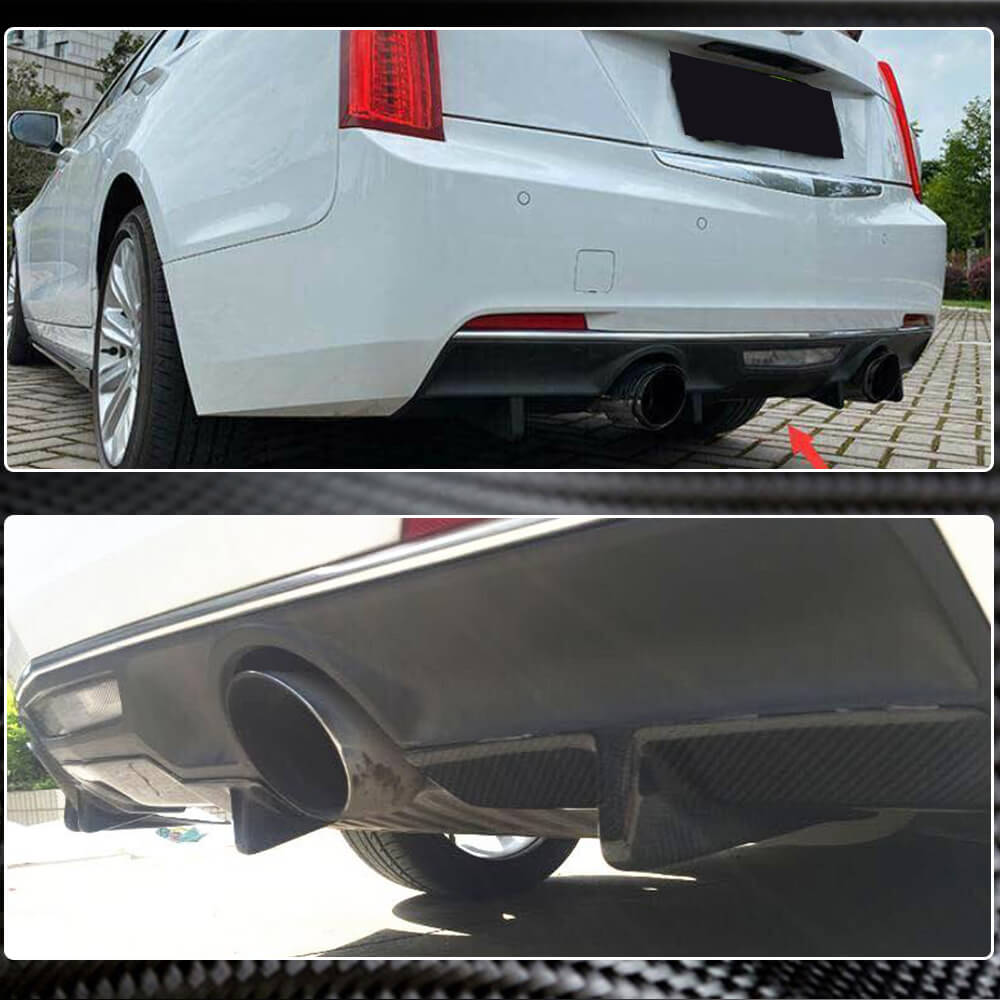 Rear Bumper Diffuser (for Base, Carbon) for Cadillac ATS 2012-2019 - image 3