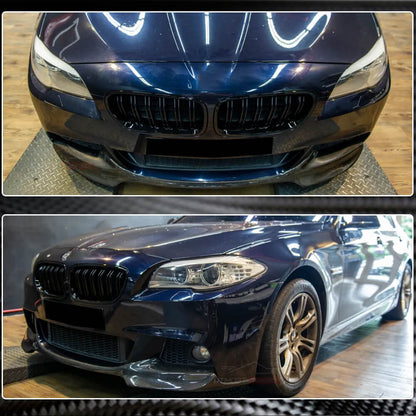 Front Bumper Lip V1 (for F10 M-Sport, Carbon) for BMW 5 Series F-10/11/07 2010-2016 - image 3