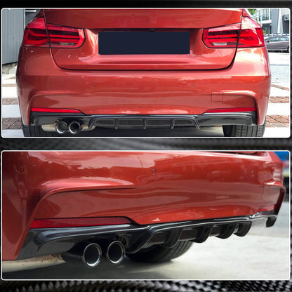 Rear Bumper Diffuser Carbon Fiber V5 (for M-Sport) for BMW 3 series F-30/31/34 2012-2019 - image 3