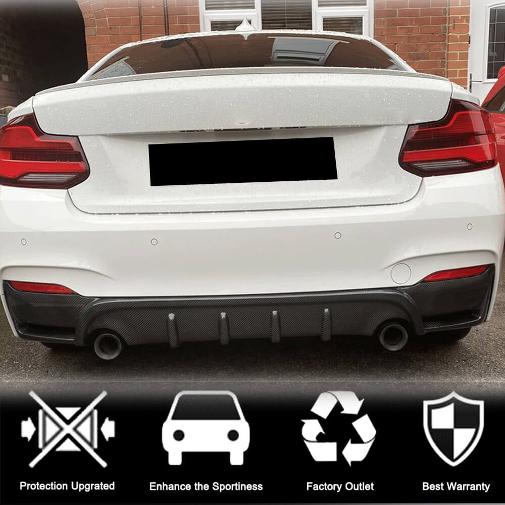 Rear Bumper Diffuser V4 (for F22/F23 M-Sport, Carbon) for BMW 2 Series F22/F23 2014-2021 - image 3