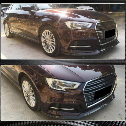 Front Bumper Lip V1 (for S-Line 2017-2020 HB, Carbon) for Audi A3 2012-2020 - image 3