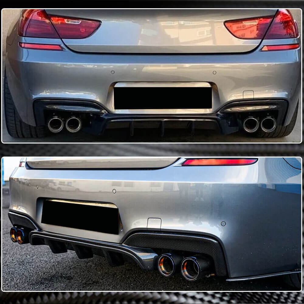 Rear Bumper Diffuser Carbon Fiber V2 (M-Sport) for BMW 6 F12/F13/F06 2011-2015 - image 3